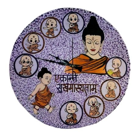 Handcrafted Lippan Art Buddha Wall Clock